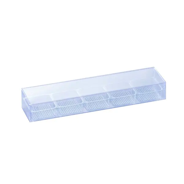 Boîte avec bordure transparent 31 x 26 x h 10 mm. 5 alvéolés de Martellato Professional