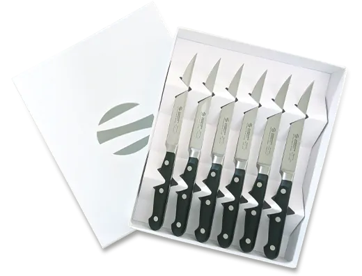 Gift box 6 half-toothed rib knives cm. 11 Maitre line by Ambrogio Sanelli 