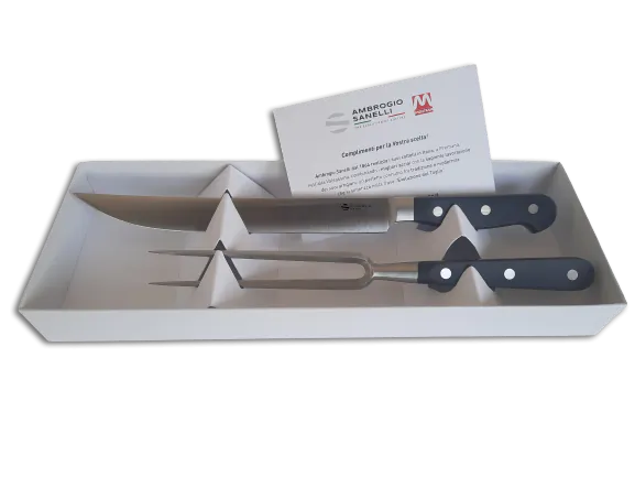 Roast gift box (roast knife + fork) Maitre line by Ambrogio Sanelli 