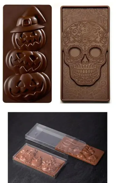 Halloween Chocolate: 2 Molds + 20 Transparent Boxes by Pavoni Professional