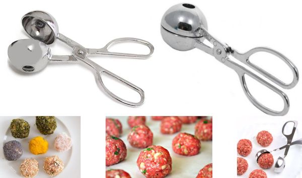 Aluminum meatball and croquettes tongs