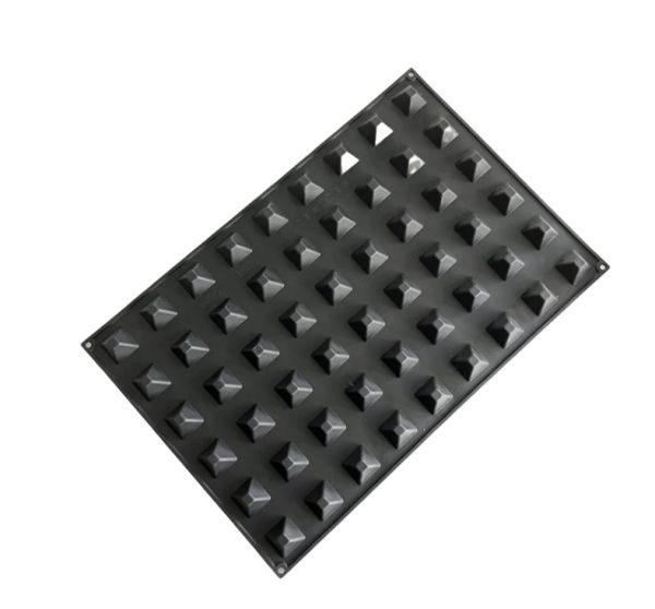 Stampo Pavoflex in silicon mini piramide 600 x 400 mm - 54 impronte 36 x 36 x h 22 mm - vol.13 ml