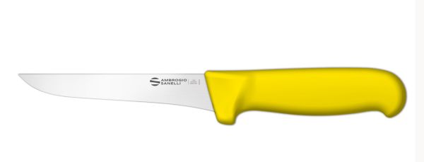 Coltello Disosso stretto cm. 14 manico giallo Linea Supra di Ambrogio Sanelli