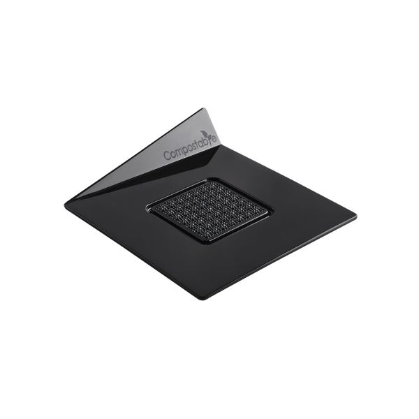 SET 100 COMPOSTABLE BLACK TRAYS - SQUARE 83X83 MM di Silikomart Professional.