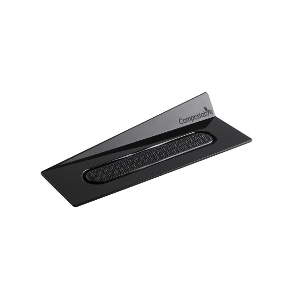 SET 100 COMPOSTABLE BLACK TRAYS - RECTANGLE 140X40 MM di Silikomart Professional.