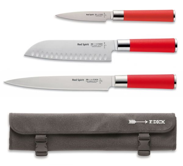 Spirito Rosso: Case complete with 3 Dick's Red Spirit Series knives