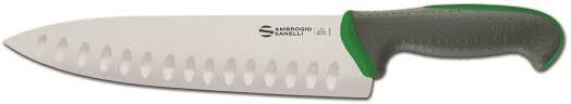 Chef's knife with alveole cm. 24 green handle Tecna Line by Ambrogio Sanelli