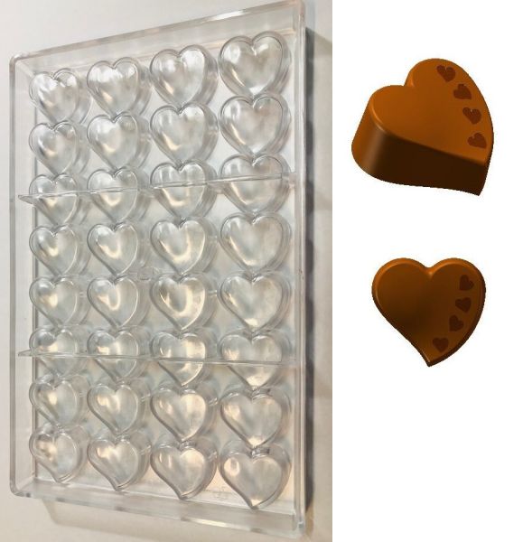 Stampo in policarbonato per cioccolatino CUORE 3D