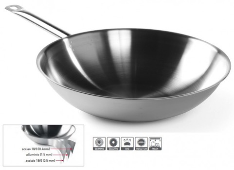 wok acciaio inox